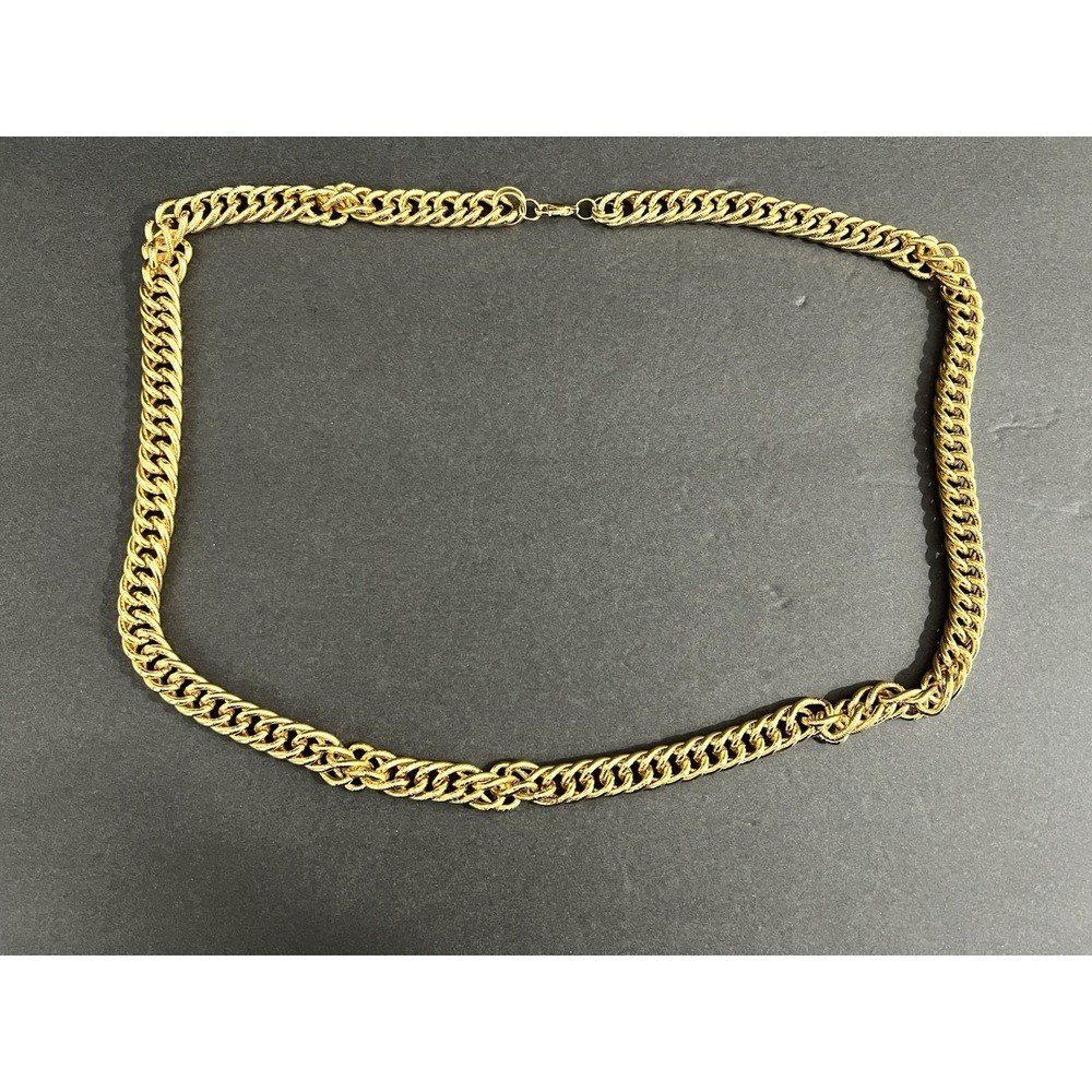 Women Chunky Gold Tone Chain Belt Curb Link 36" M/L Hip or Waist Belt Y2K Chic - Picture 3 of 6